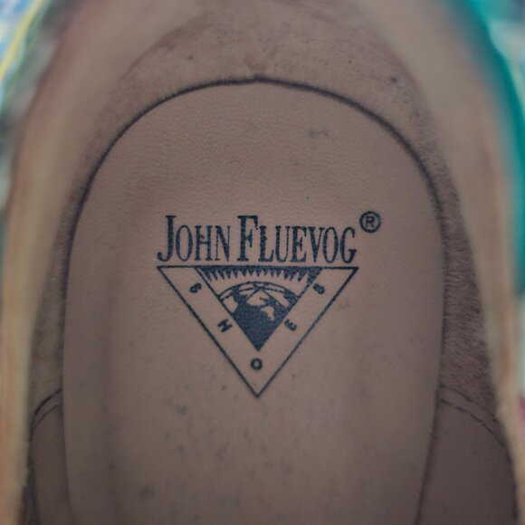 Rare John Fluevog Green Floral Brocade Heels, Buckle Strap, Womens 6.5 - Picture 6 of 7